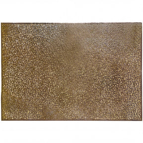 Set of six gold PVC cut-out placemats with intricate design, ideal for protecting surfaces during meals.