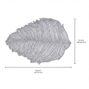 Set of six leaf-shaped vinyl placemats with cut-out design, ideal for table décor and protection.