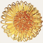 Set of four ZWZ-18-127 floral gold napkin rings featuring artistic floral design for decorative dining table accents.