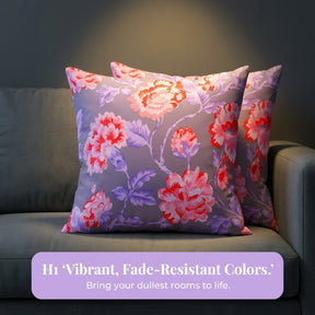 Floral Printed Throw Pillow Covers - 20 x 20 Inches