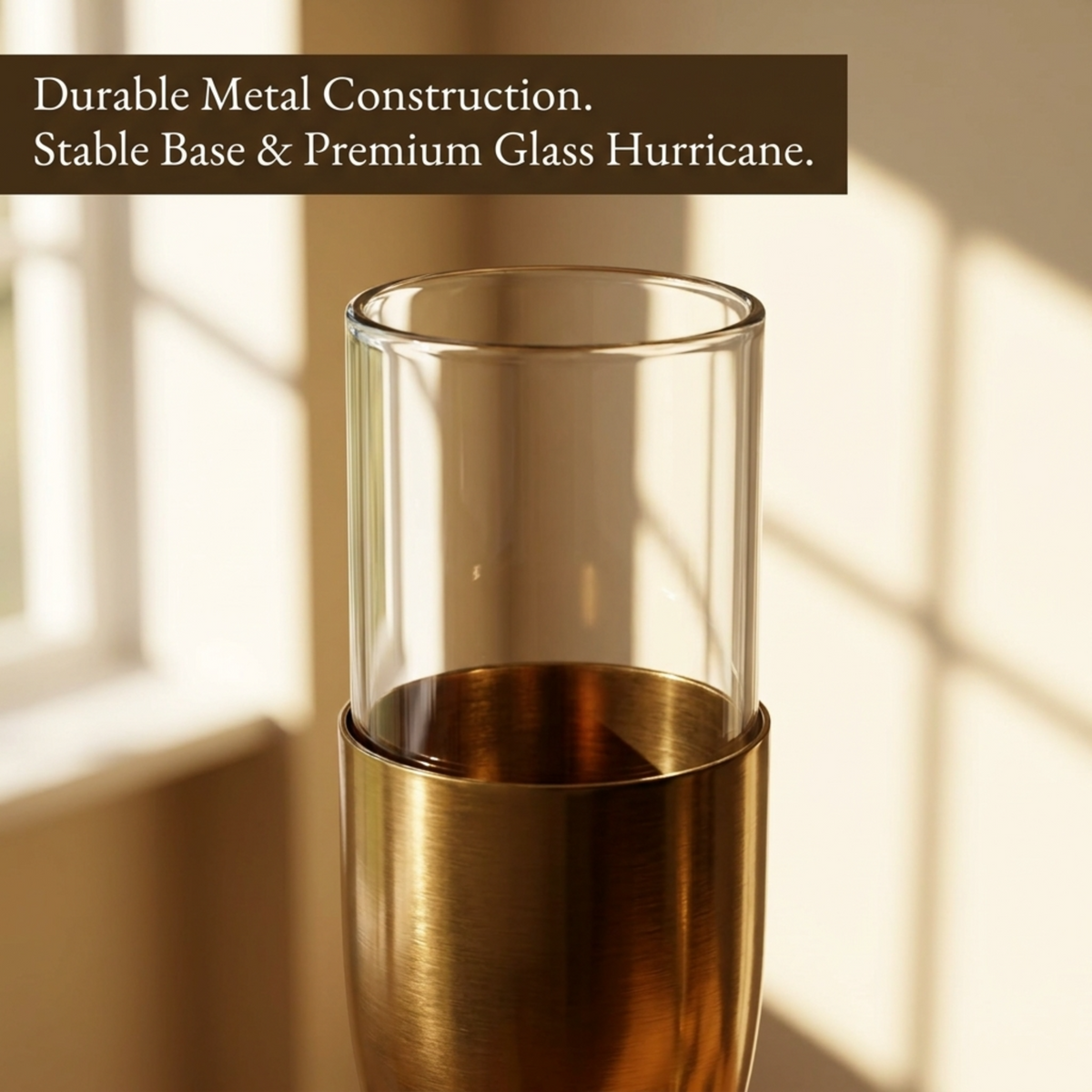 Gold Candle Holder - Wine Glass Flute Set of 3 Elegant Indoor Decor