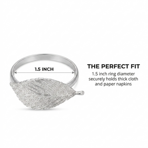 Silver Leaf napkin rings from YGC-002 with elegant silver leaf design, perfect for decorative dining table décor.