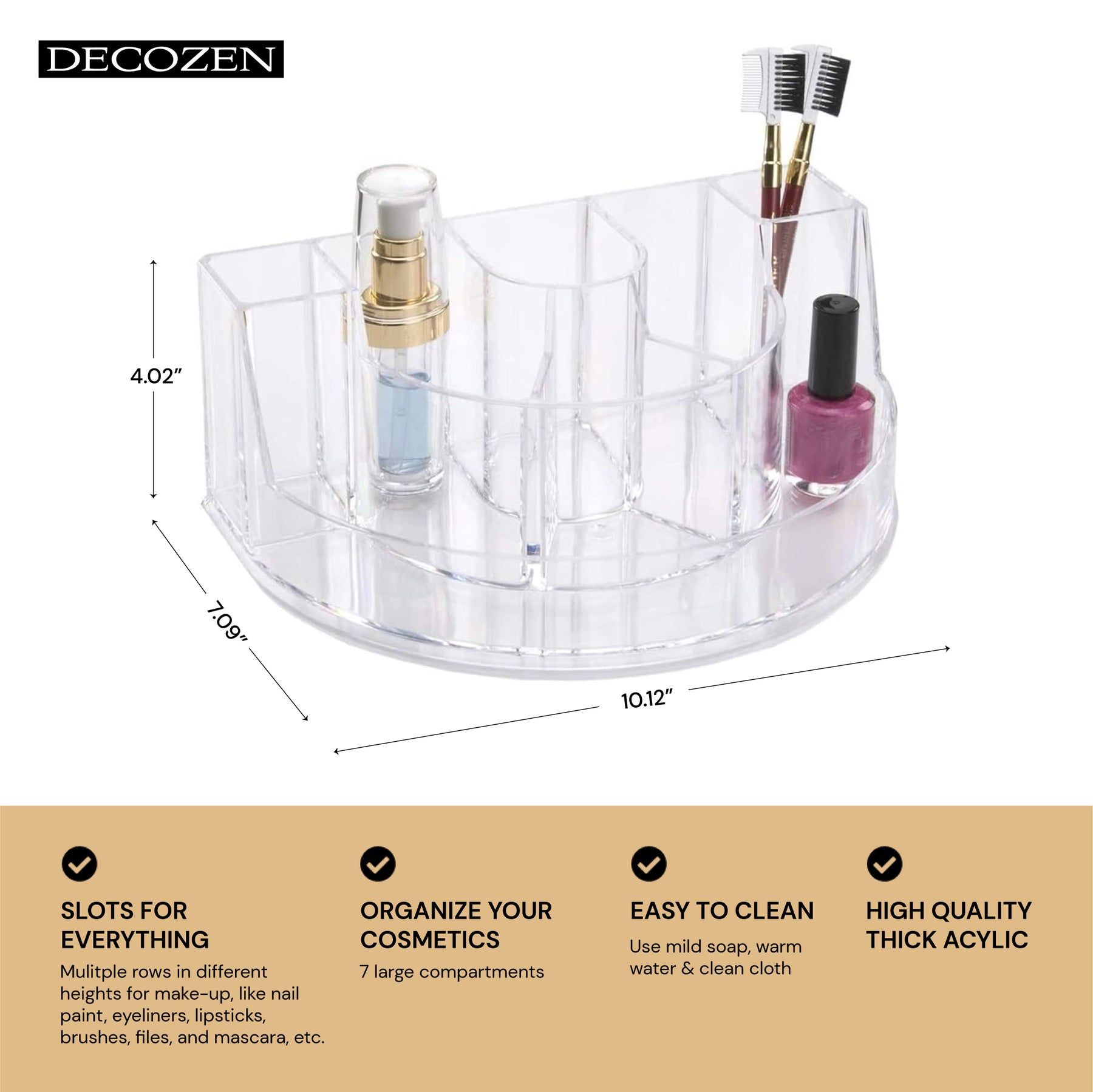 Clear Makeup Organizers Gift for Mom - 7 Slots