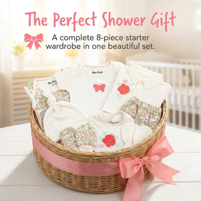 Baby Girl Layette Set – Soft Cotton 8-Piece Newborn Bodysuit Outfit 0-3 Months