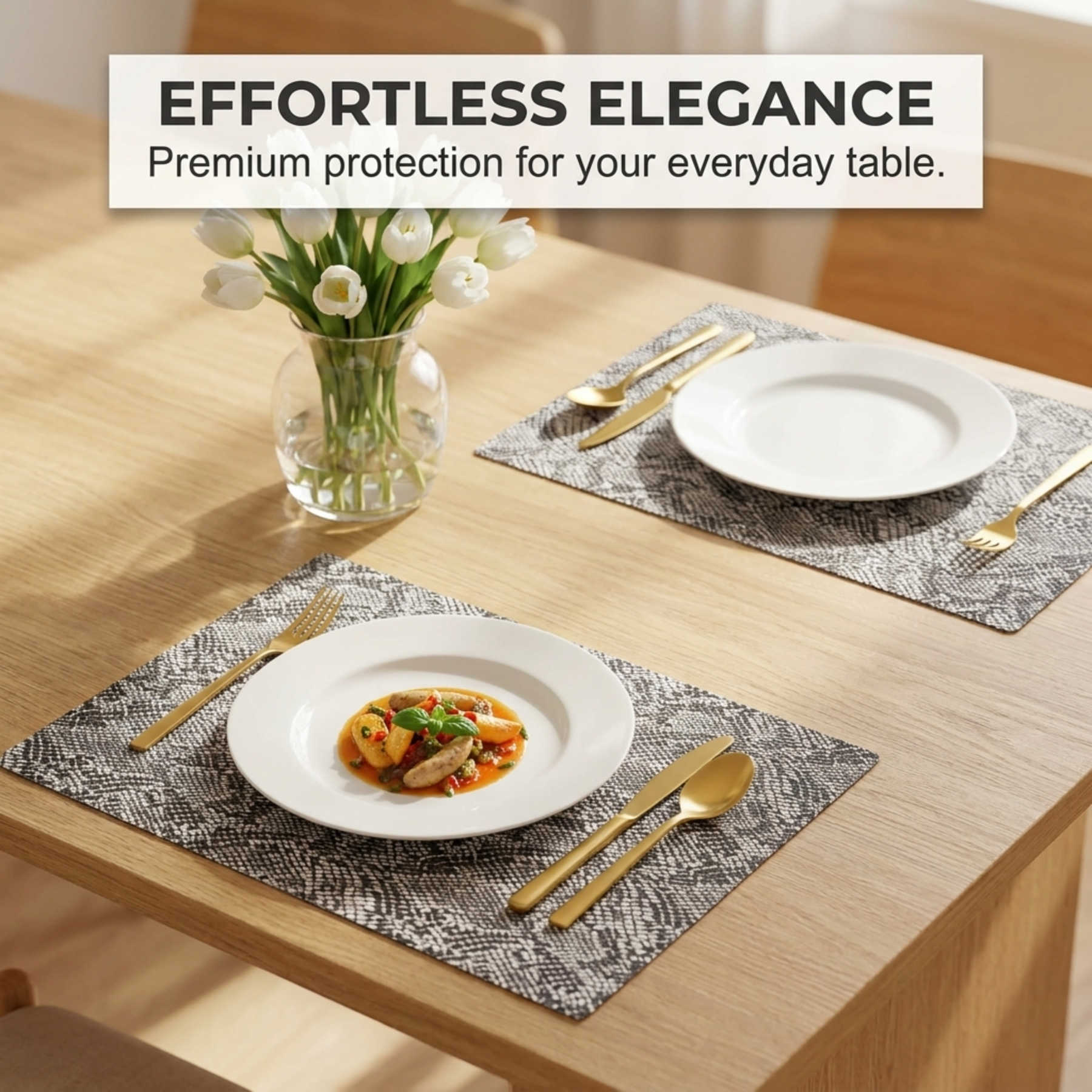 Set of four PVC placemats by 618EVA-8-10-4, featuring colorful, durable plastic surface ideal for dining tables.