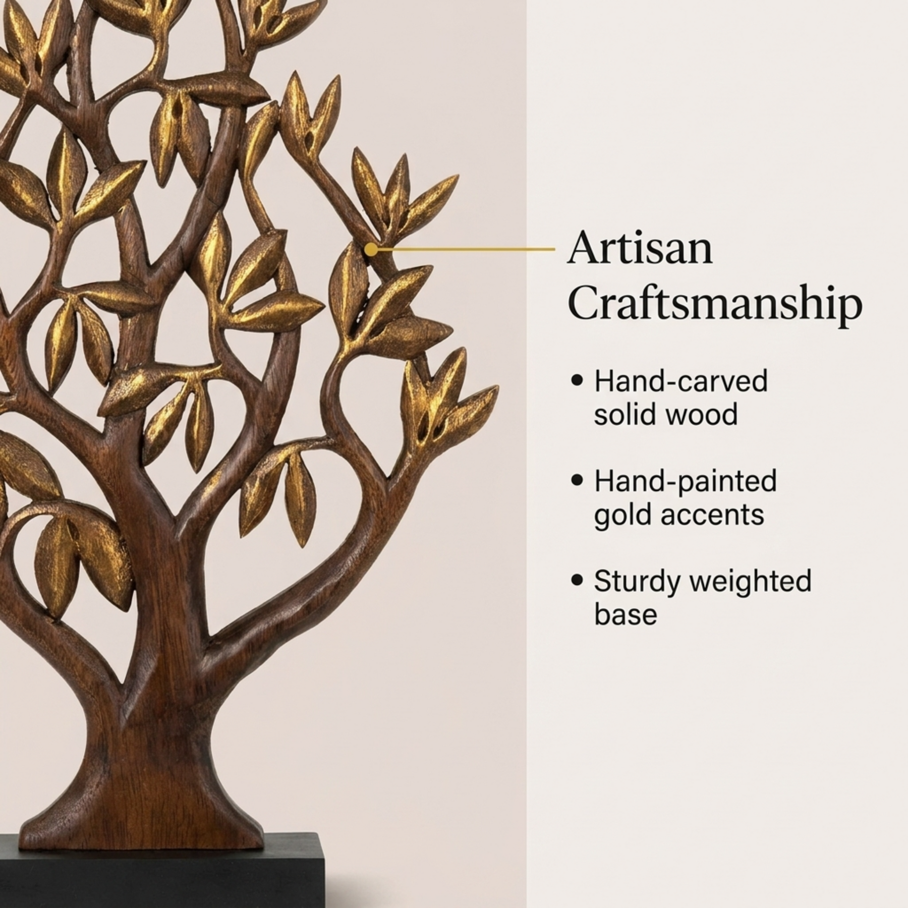 Tree of Life Sculpture – Handcrafted Wooden Decor | Acacia Wood Art Gift