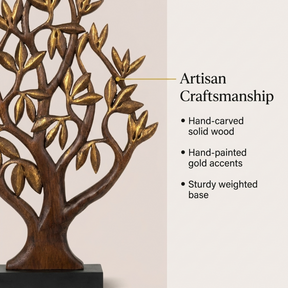 Tree of Life Sculpture – Handcrafted Wooden Decor | Acacia Wood Art Gift