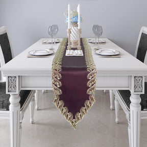 Violet Dream – Plum Gold Table Runner, Anyce Collection Artistic Home Table Décor 14*108 inch