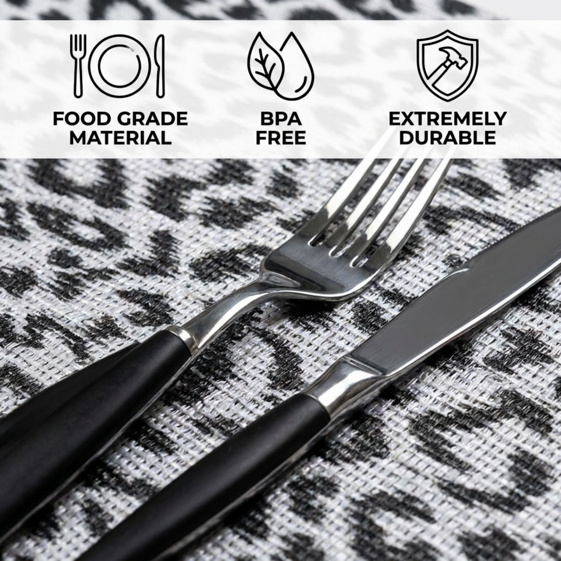Set of PVC placemats from 618EVA-6-7-4, showing four colorful, textured placemats on a dining table.