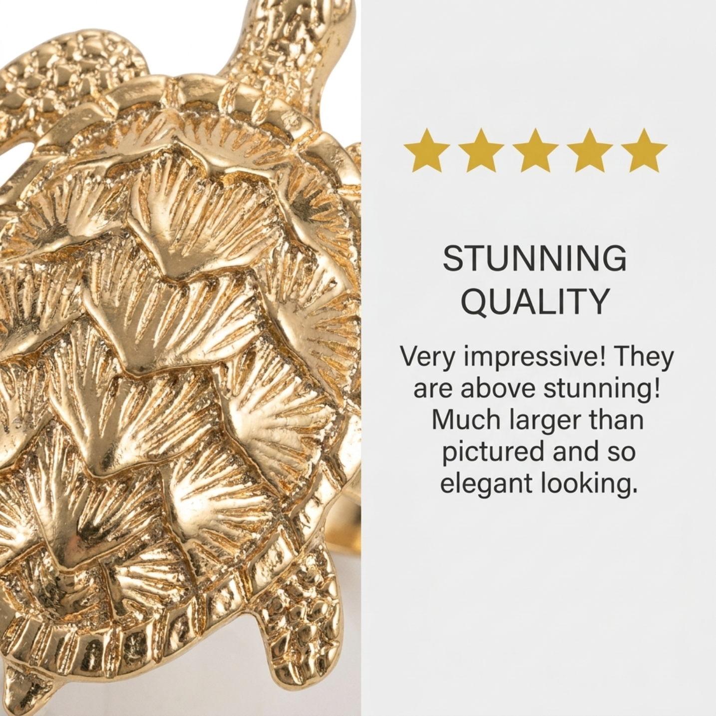 Golden Shell – Napkin Rings in Gold Turtle Design, Elegant Decorative Dining Table Décor