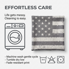 Patriotic Design Printed Throw Pillow Cover - 18 x 18 Inches