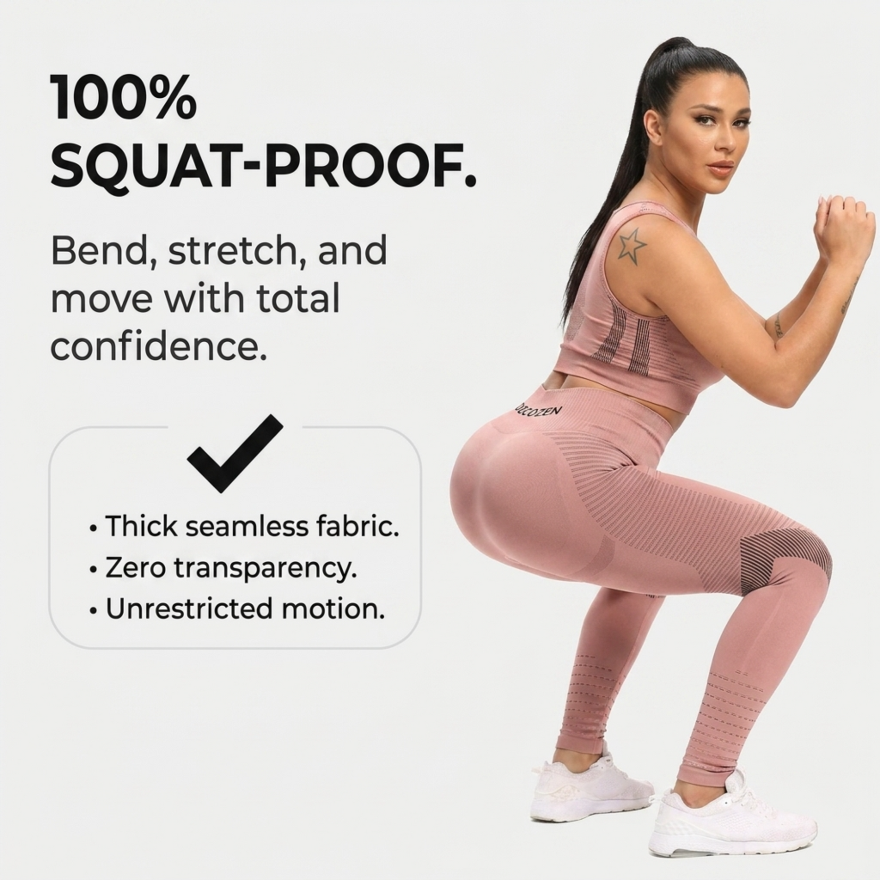 Yogazen Women's Seamless Crop Tank 2-Piece Workout Set – Pink/Brown