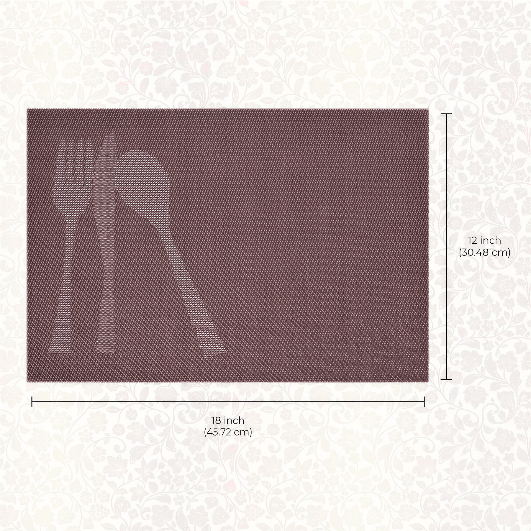 Set of four Cambridge Brown vinyl PVC placemats, heat and scratch resistant, for protecting table surfaces.