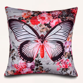 Set of four LD20180010162-4 butterfly printed throw pillow covers with colorful butterfly designs on soft fabric.