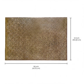 Set of 6 gold PVC cut-out placemats with intricate patterns, designed to protect surfaces and add decorative elegance.