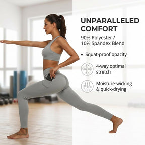 Yogazen Seamless Leggings with Pockets - Gray