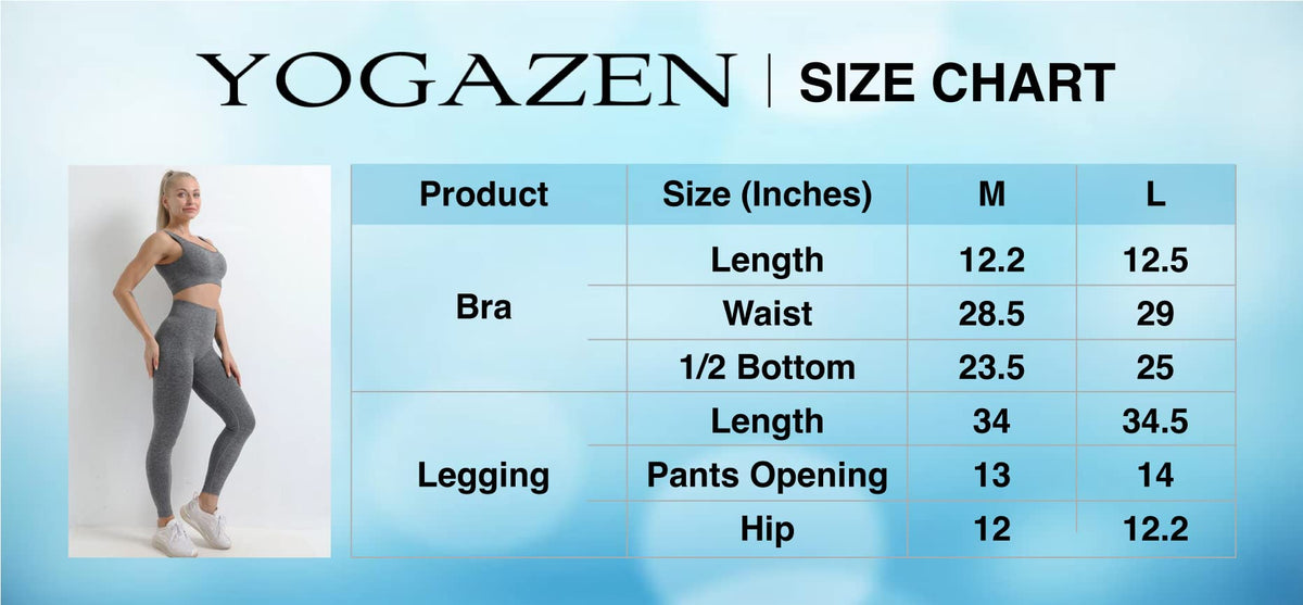 Yogazen Women's Seamless 2-Piece Workout Set – Light Grey