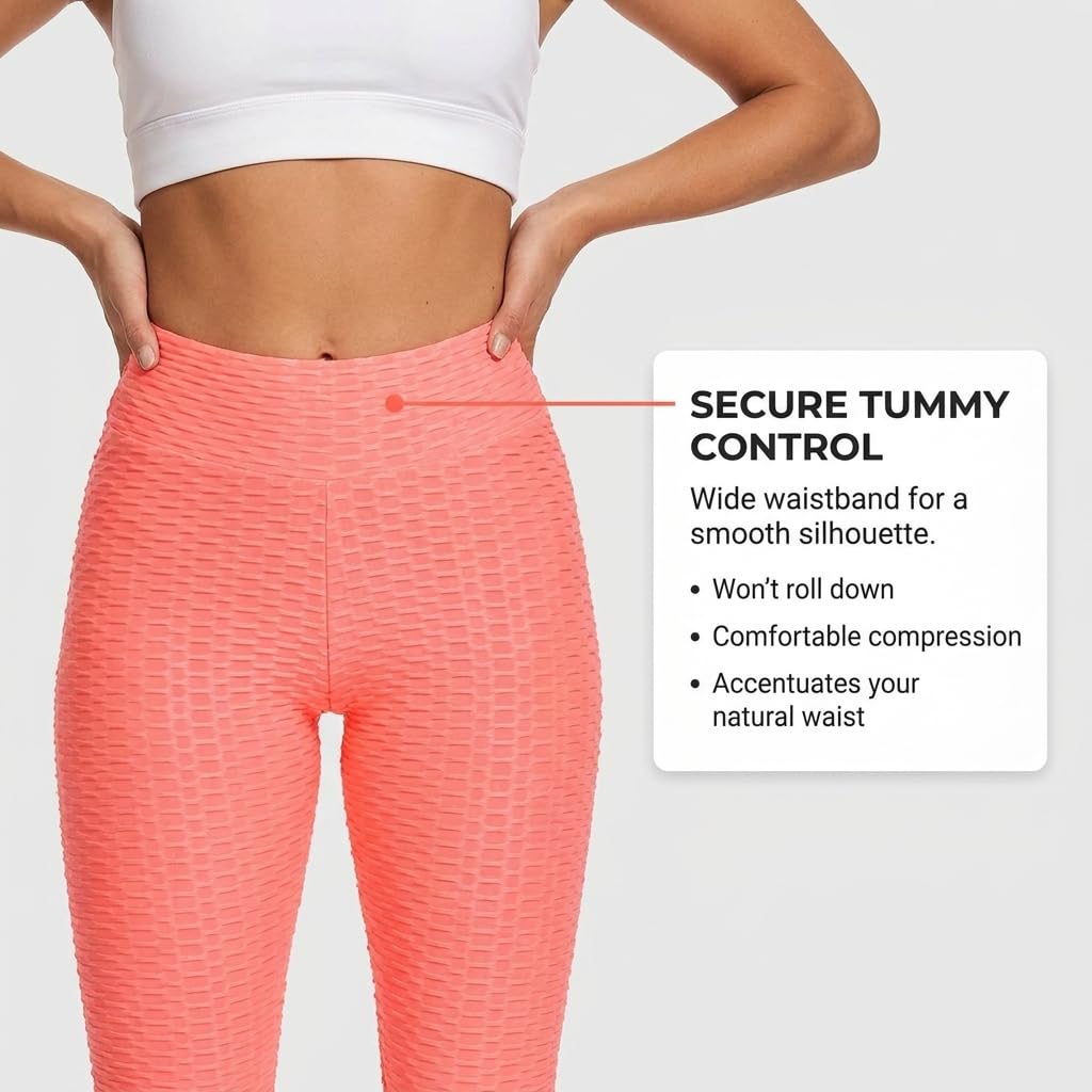 Yogazen Women's High-Waist Scrunch Booty Leggings – Orange