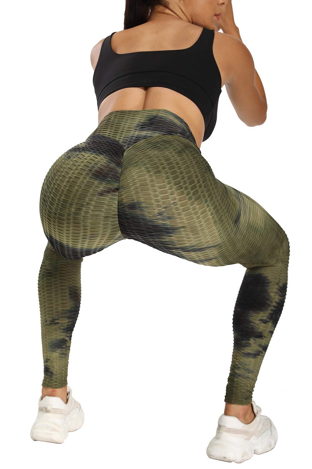 Yogazen Women's High-Waist Printed Capri Leggings – Camouflage