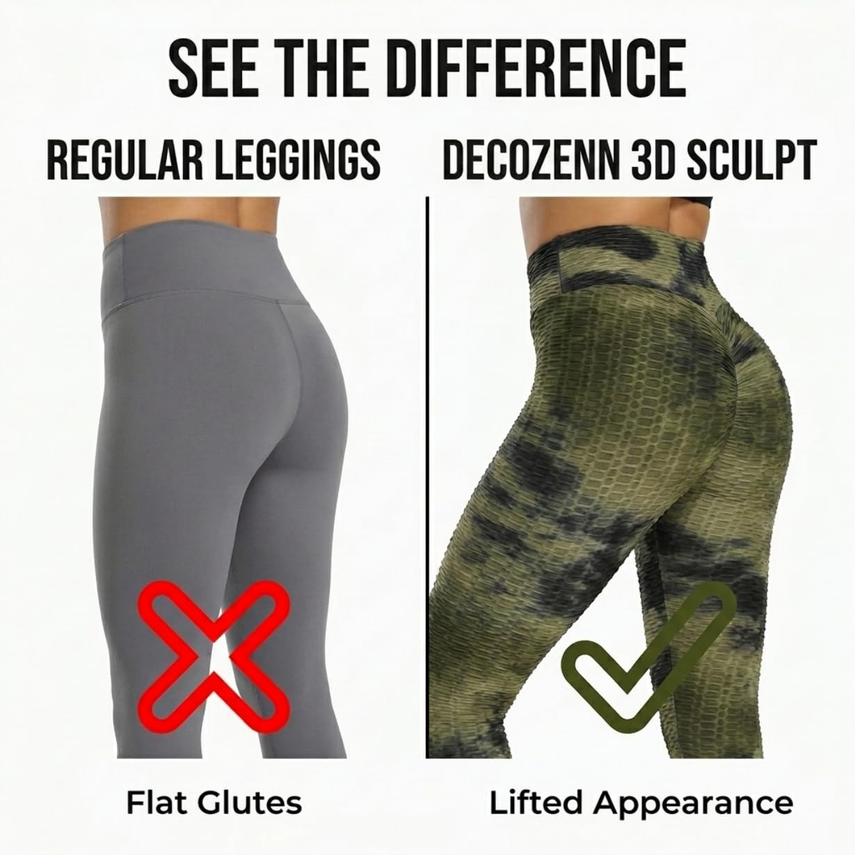 Yogazen Women's High-Waist Printed Capri Leggings – Camouflage