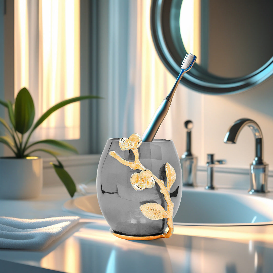 Milli Essence – Handmade Bathroom Tumbler, Modern Decorative Counter Accessory - Decozen