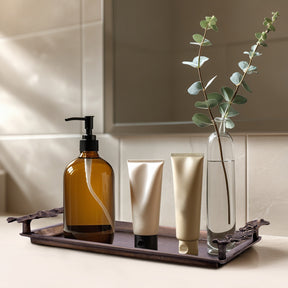 Gingko Grace – Modern Decorative Counter Accent Handmade Bathroom Vanity Tray - Decozen