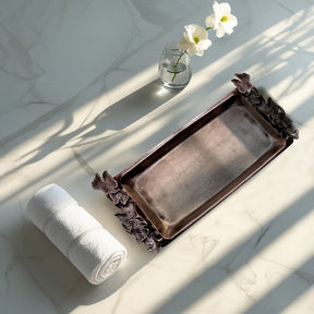 Gingko Grace – Modern Decorative Counter Accent Handmade Bathroom Vanity Tray - Decozen