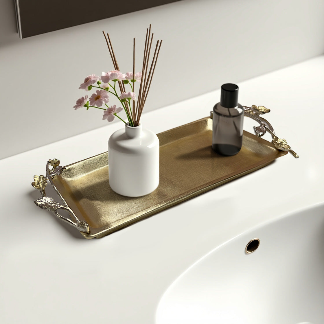 Wild Bloom – Artistic Decorative Home Accessory Handmade Bathroom Vanity Tray - Decozen