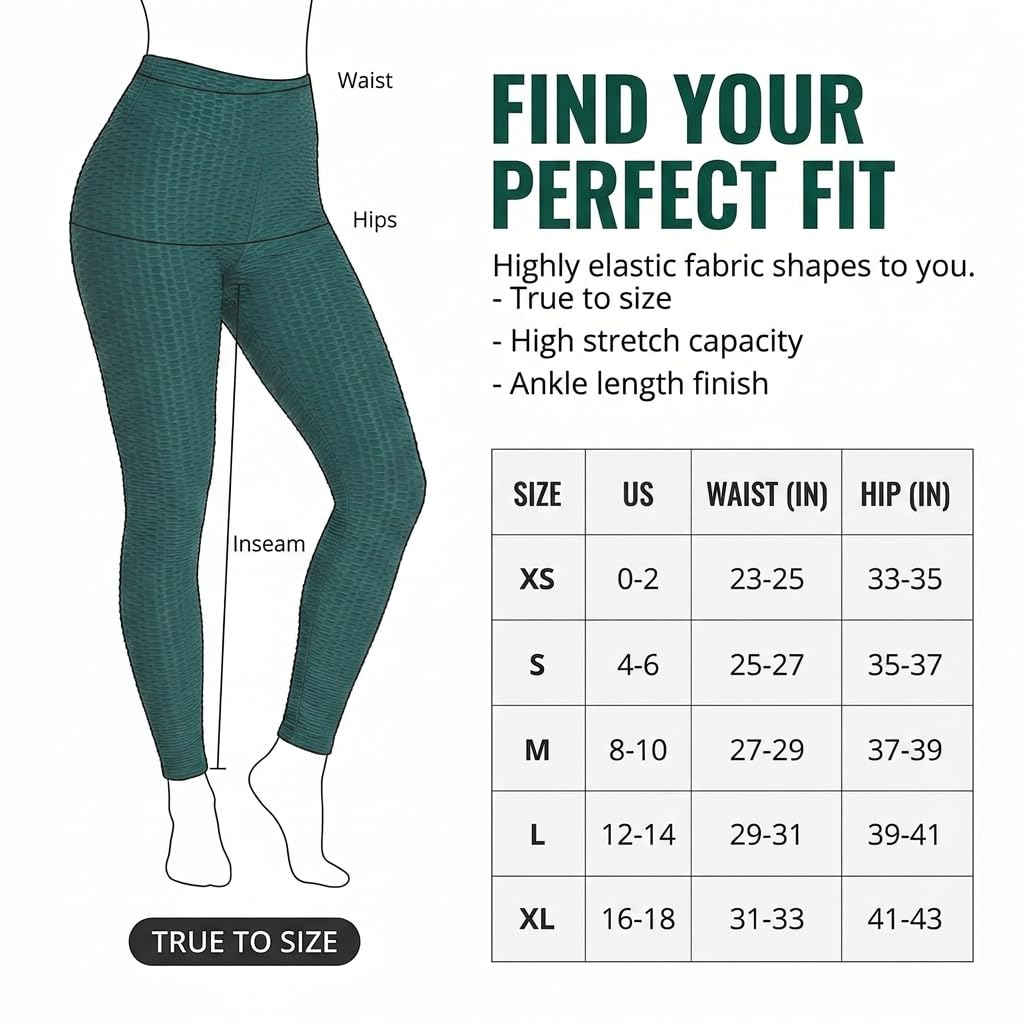 Yogazen Women's High-Waist Scrunch Booty Leggings – Green