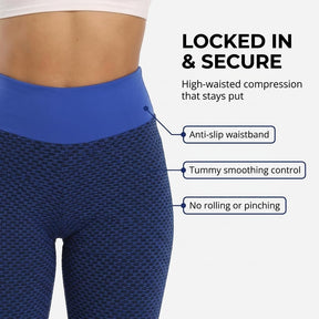 Yogazen Women's High-Waist Capri Leggings – Blue