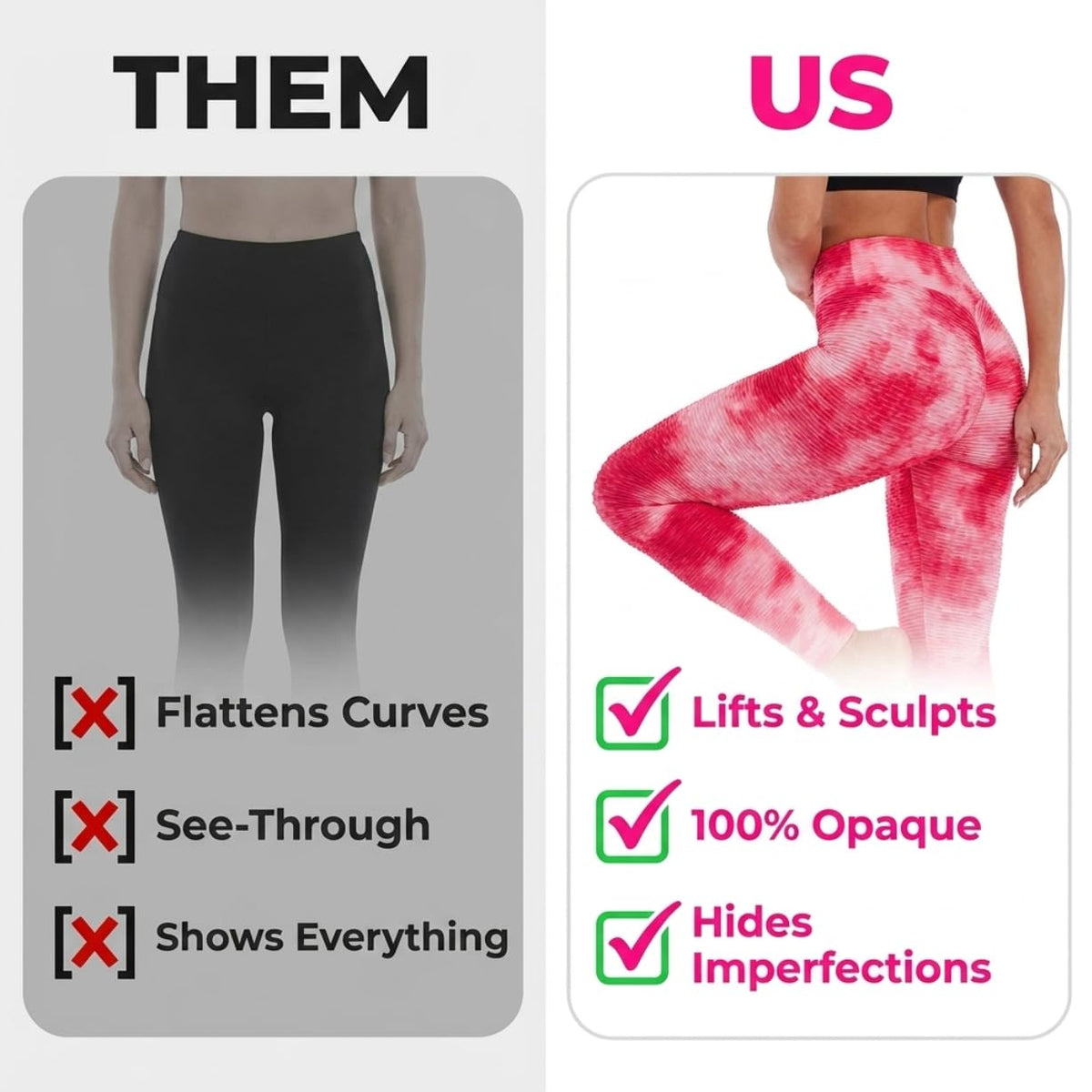 Yogazen Women's High-Waist Printed Capri Leggings – Red/Pink