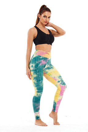 Yogazen Women's High-Waist Printed Capri Leggings – Yellow/Green