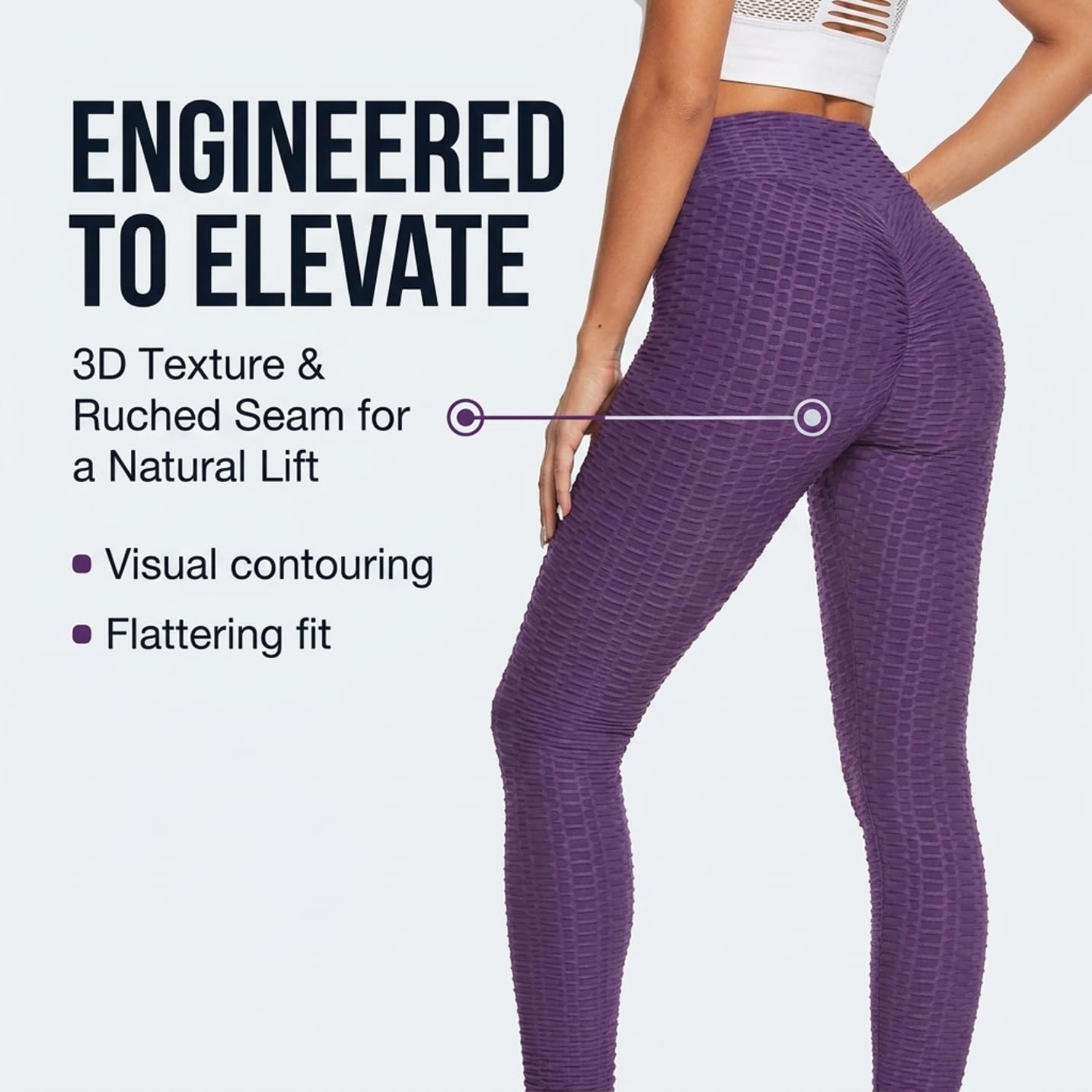 Yogazen Women's High-Waist Scrunch Booty Leggings – Purple