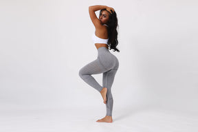 Yogazen Women's High-Waist Seamless Leggings – Light Gray