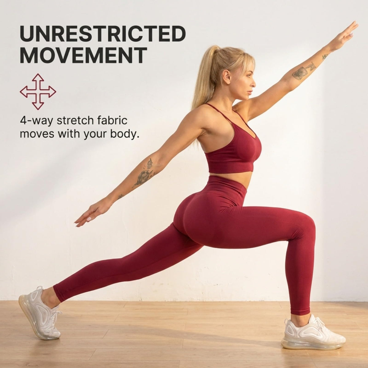 Yogazen Women's Seamless 2-Piece Workout Set – Red