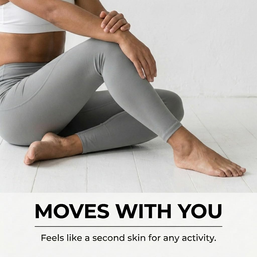 Yogazen Women's High-Waist Seamless Leggings with Side Pockets – Gray