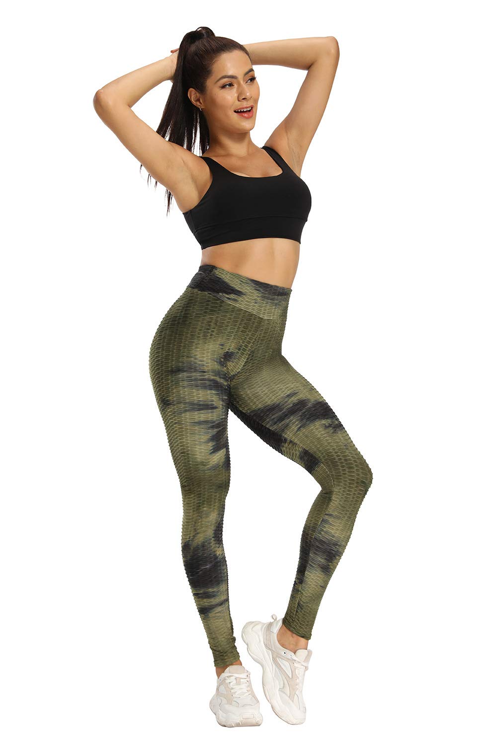 Yogazen Women's High-Waist Printed Capri Leggings – Camouflage