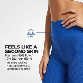 Yogazen Women's High-Waist Scrunch Booty Leggings – Blue