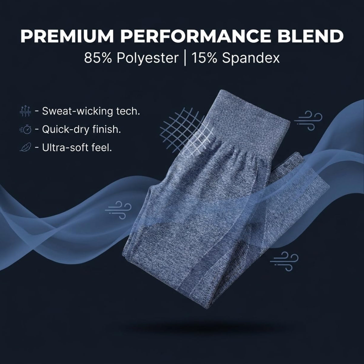Yogazen Women's High-Waist Seamless Leggings – Blue