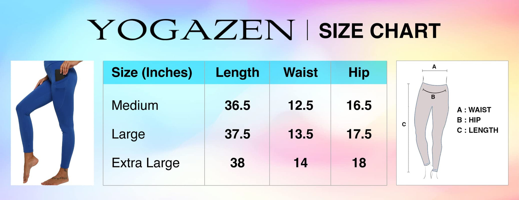 Yogazen Women's High-Waist Seamless Leggings with Side Pockets – Black