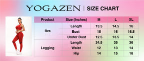 Yogazen Women's Seamless Crop Tank 2-Piece Workout Set – Red