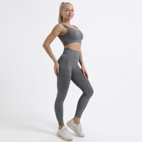 Decozen Seamless 2-Piece Workout Set - Dark Grey