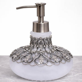 Oriana Grace modern decorative bathroom lotion dispenser from LB 23736D, 9 oz handmade soap dispenser with elegant design.