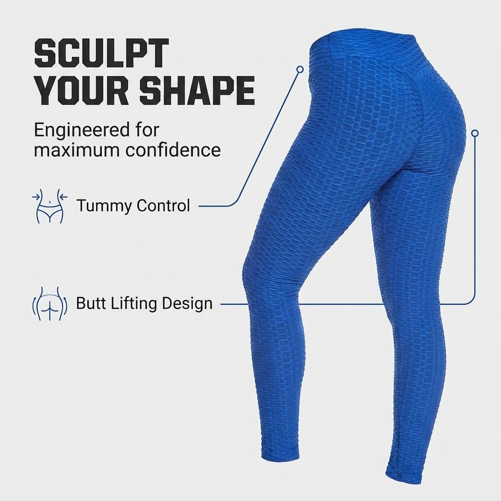 Decozen Scrunch Booty Leggings - Blue