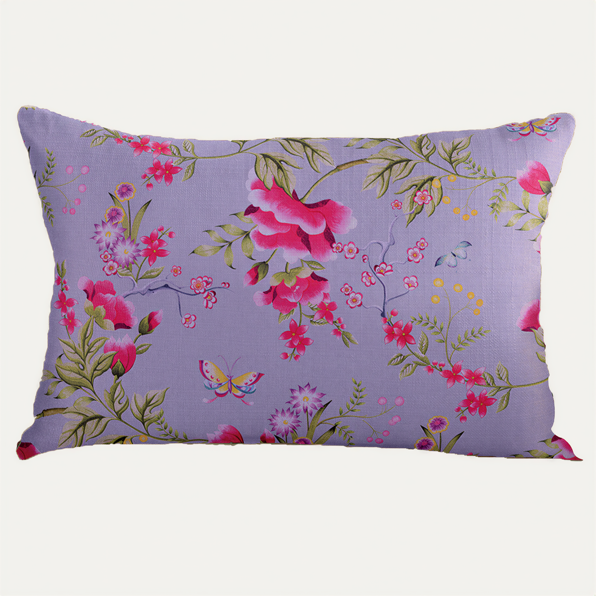 Floral printed throw pillow cover from CC-9700-4, 14 x 20 inches, soft fabric with vibrant floral design for decorative cushions.