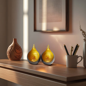 Gold and Black Tea-Light Candle Holders - Set of 3