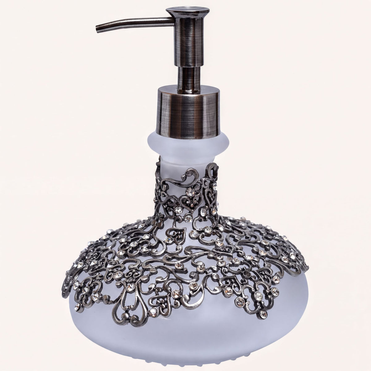 Elegant Haven modern decorative lotion dispenser by LB 22725, handmade soap dispenser for bathroom decor, 12.5 oz