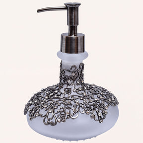 Elegant Haven modern decorative lotion dispenser by LB 22725, handmade soap dispenser for bathroom decor, 12.5 oz