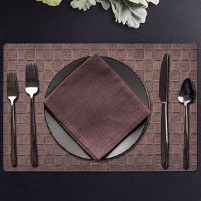 Set of four PVC placemats by 618EVA-7-3-4 featuring colorful, durable table protectors for dining and entertaining.
