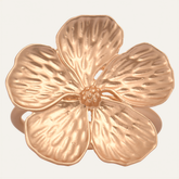 Set of four ZWZ-18-482MG golden napkin rings with floral design, elegant decorative tableware for luxurious dining settings.